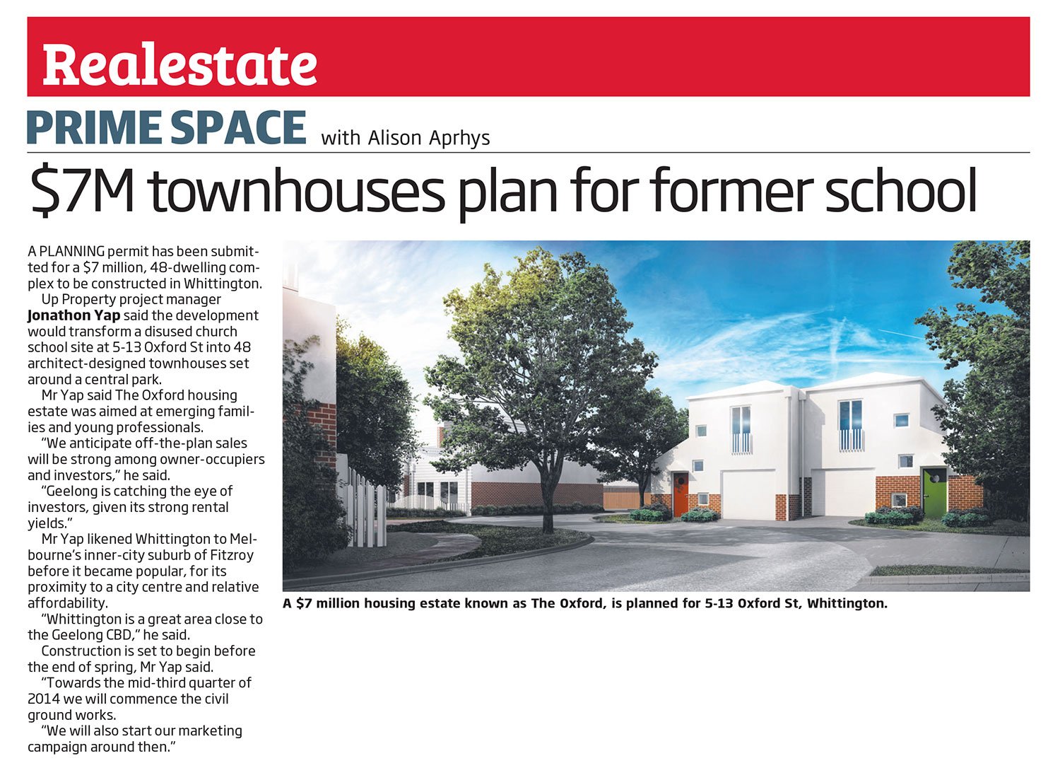 $7m townhouses plan for former school