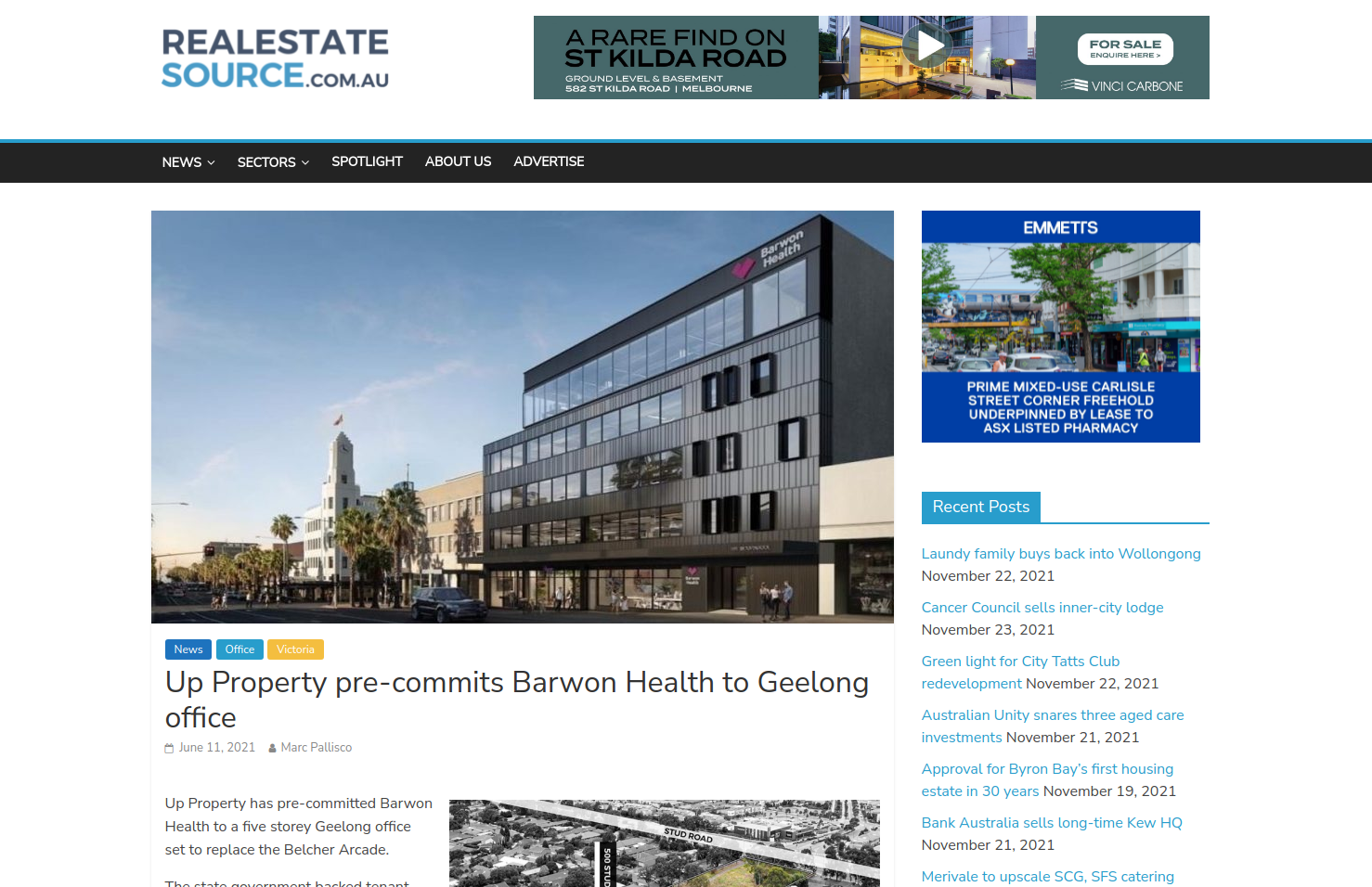 Up Property pre-commits Barwon Health to Geelong office